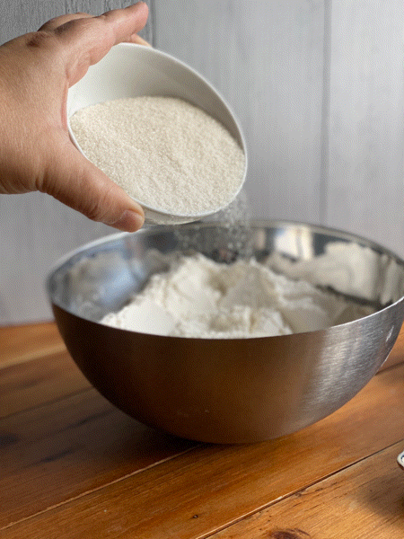 a gif showing the step by step process on how to make the dough