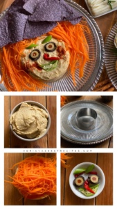 This is the step by step image showing how to make the Hummus Witch Platter