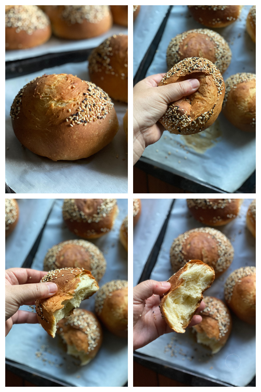 un collage que muestra cómo el pan es suave y tierno