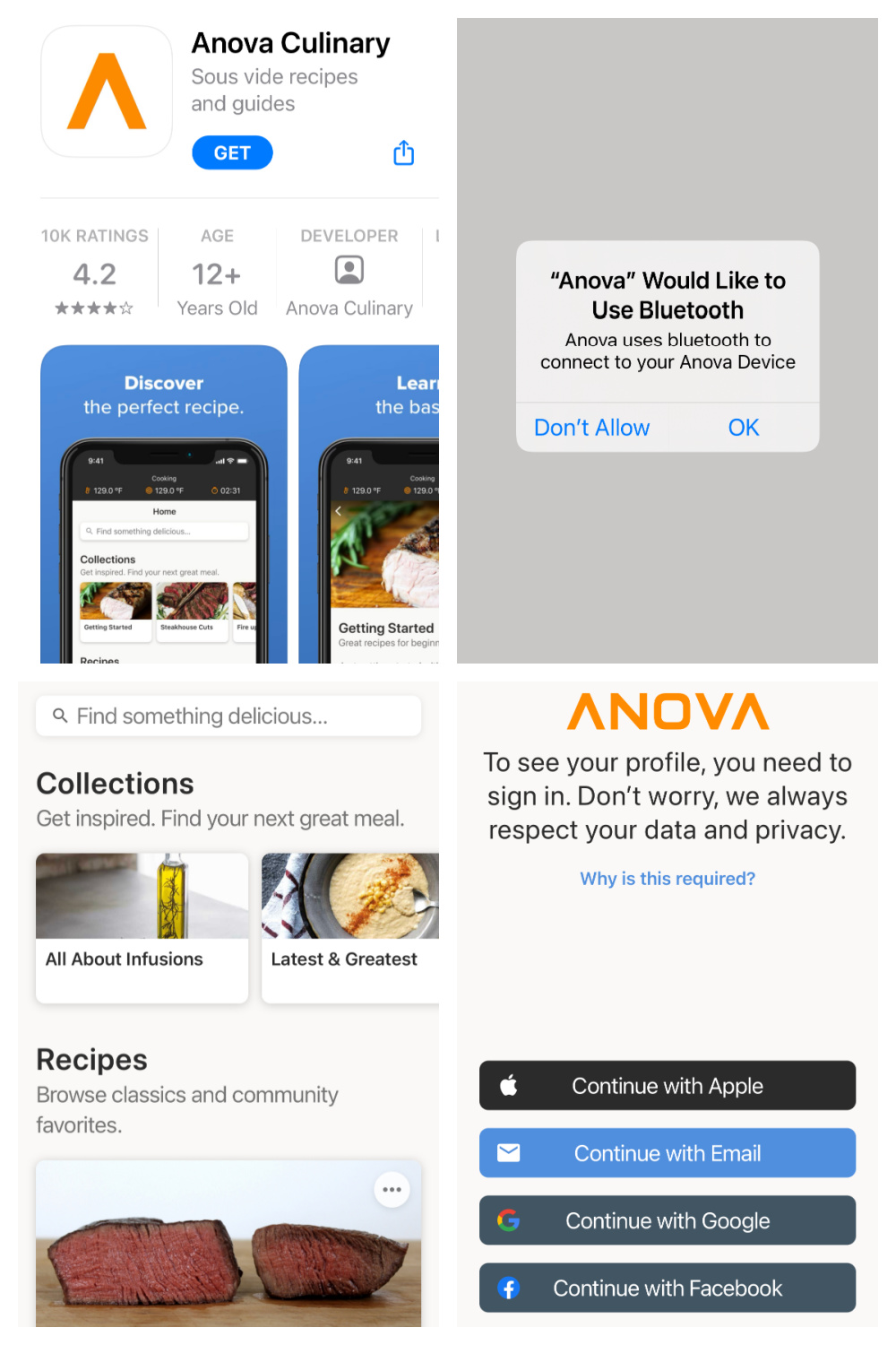 Mostrando el app de Anova  