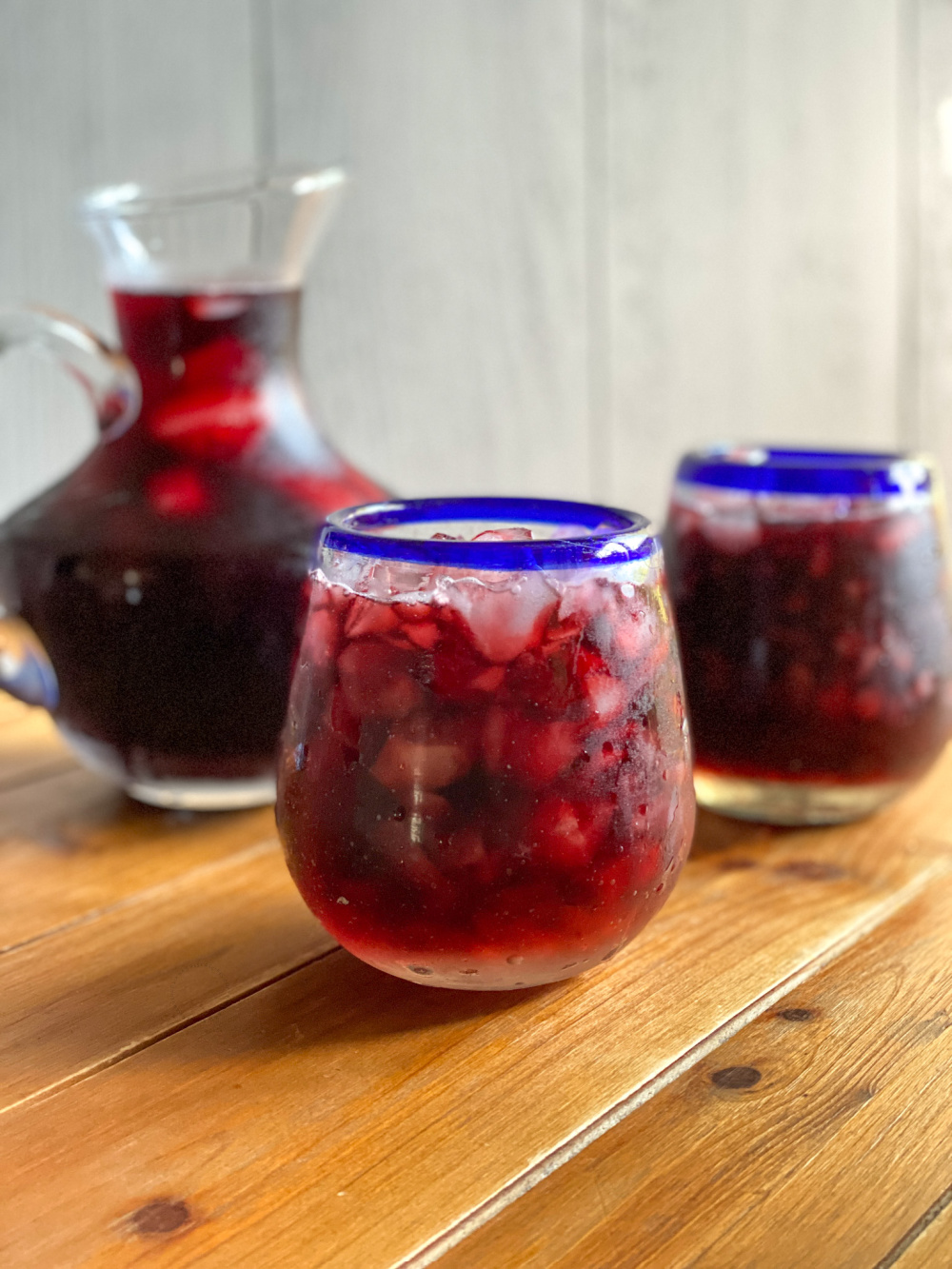 a glass with hibiscus iced tea