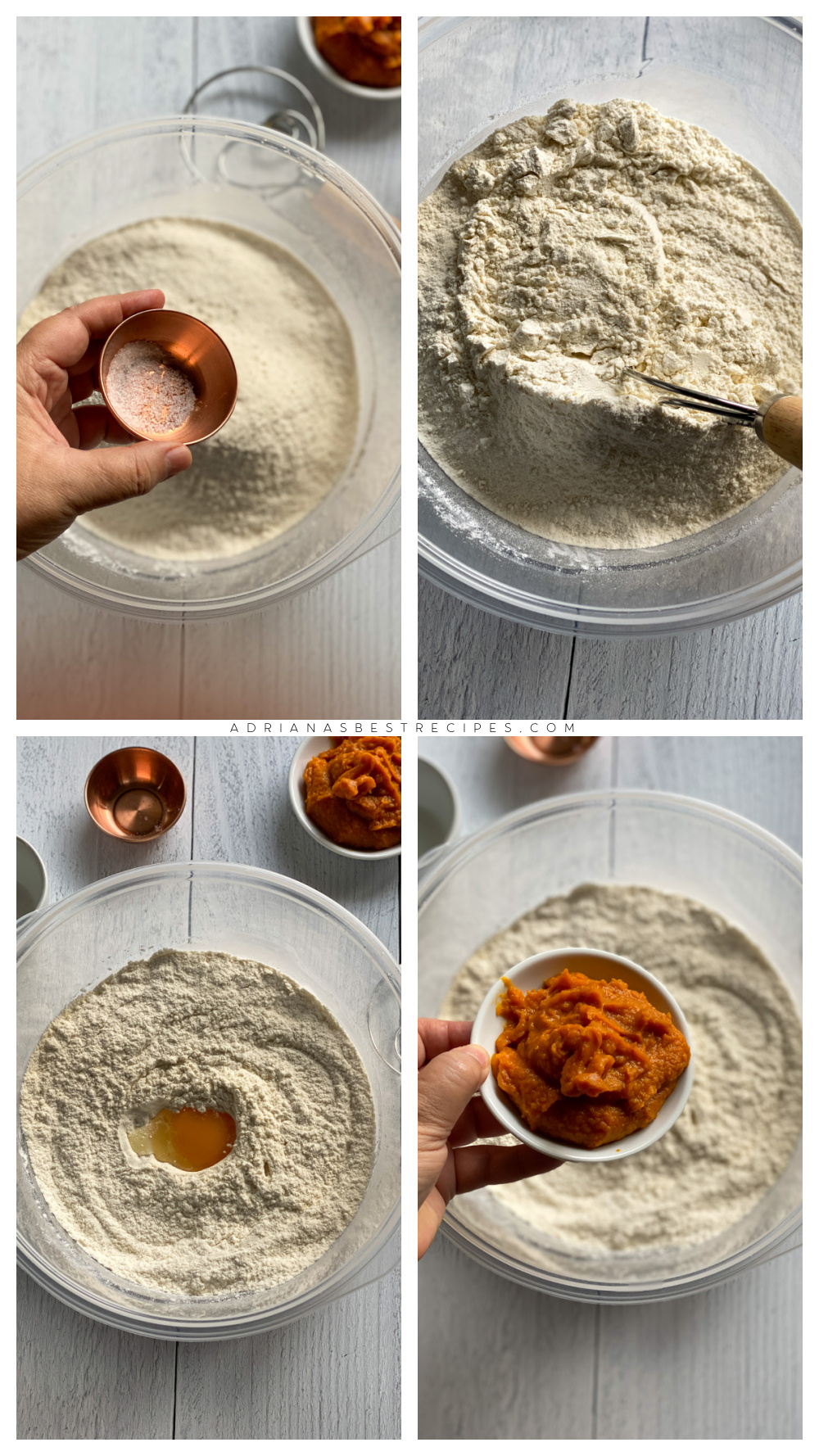Step by step on how to make the dough for the rolls