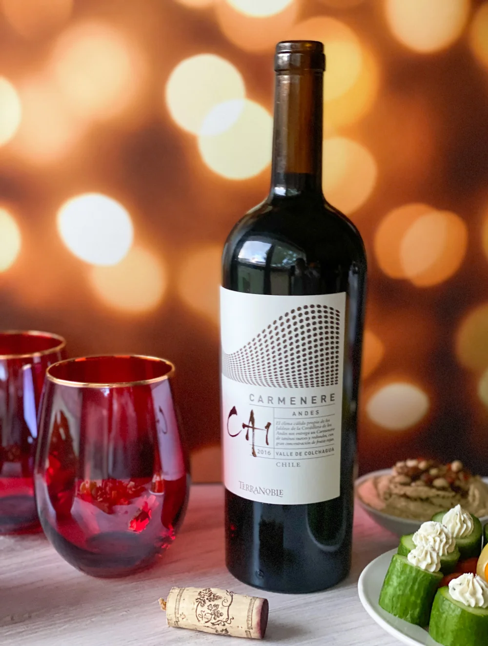 a bottle of CA1 chilean merlot