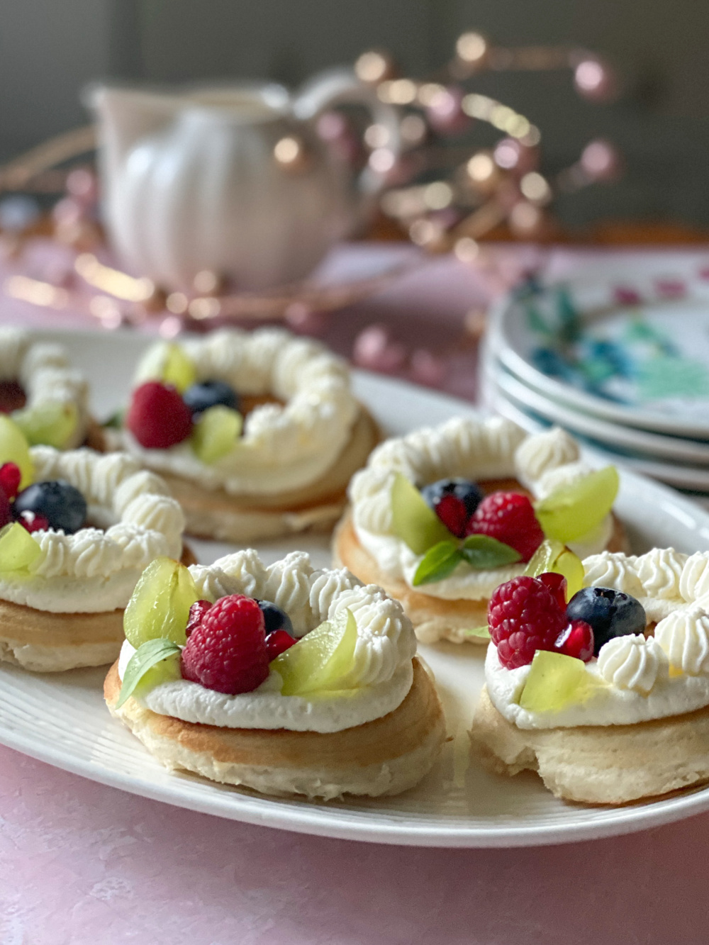 Holiday food made easy here a serving plate with blinis. 