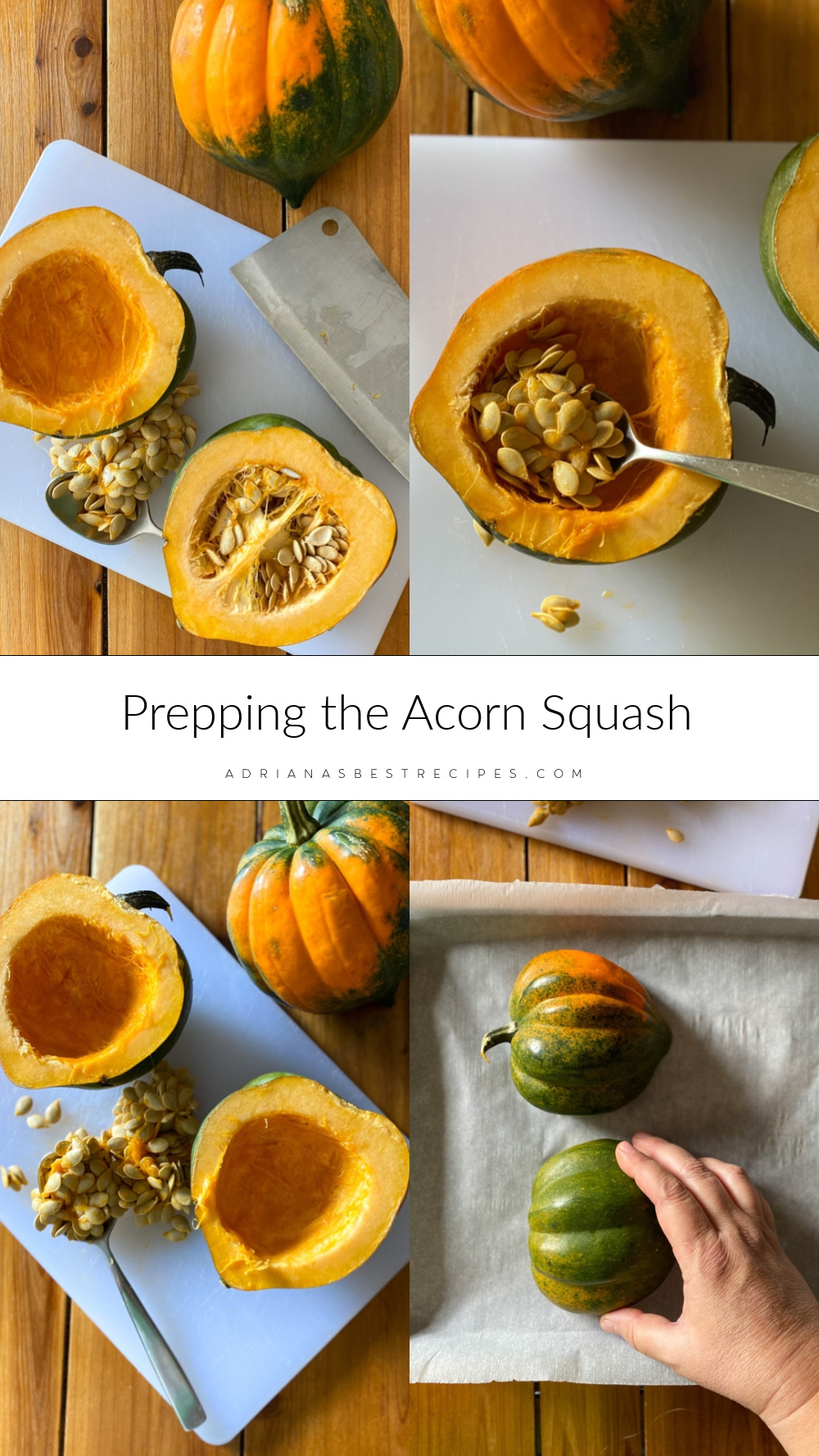 Prepping the acorn squash 