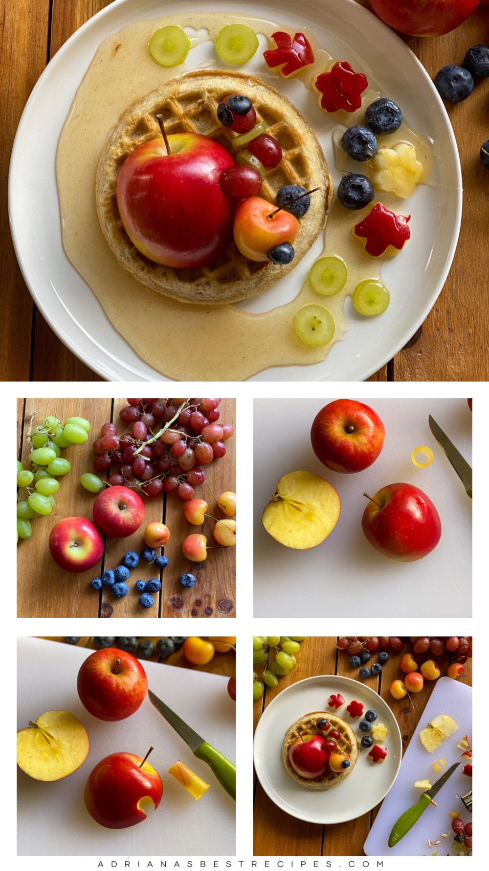 Step by step on how to make the fallen apples waffle