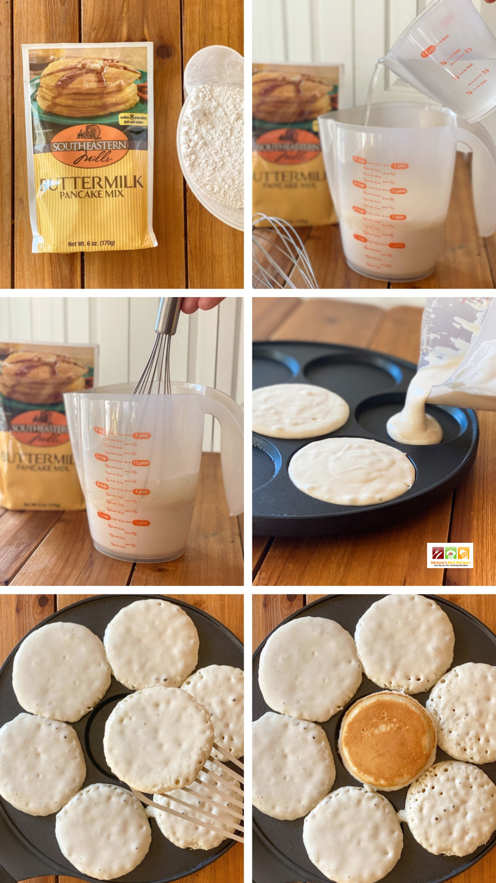 Showing the step by step on how to make the mini hotcakes. 