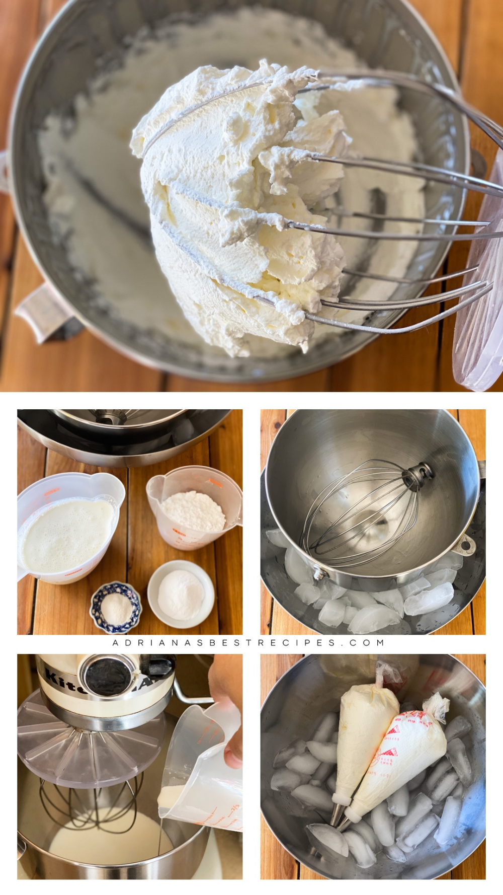 Step by step on how to prepare the whipped cream