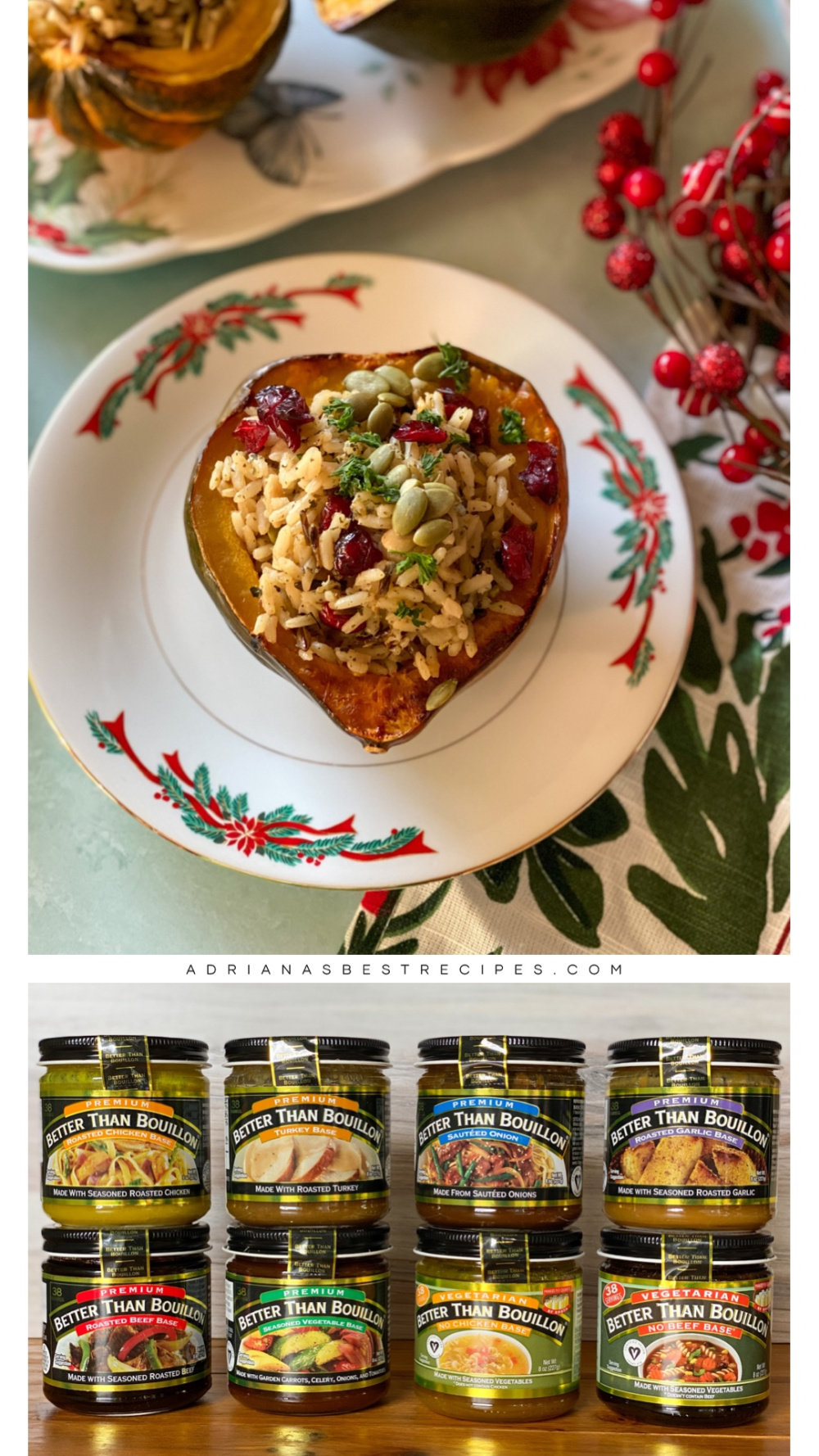 Stuffed acorn squash meatless side dish