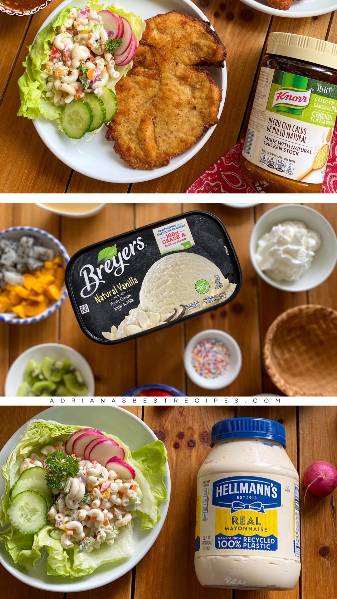 a collage showing the products to make the homestyle menu