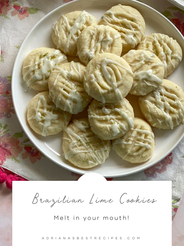 Brazilian Lime Cookies served on a plate