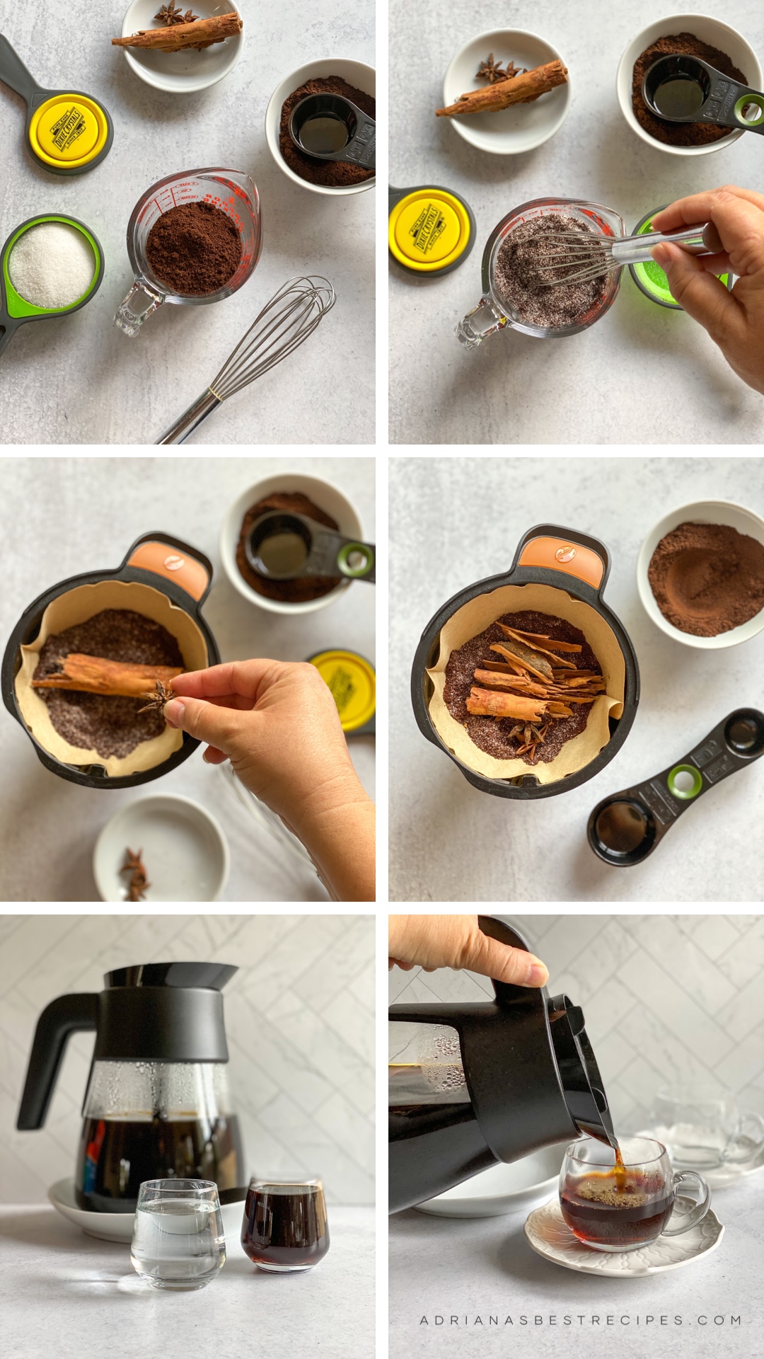 Step by step for making cafe mexicano with spices