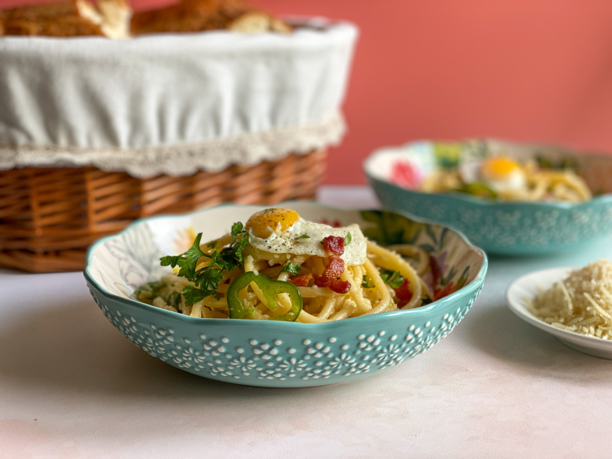 Two bowls of pasta