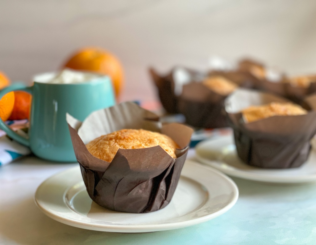 magdalenas or mantecadas with orange juice