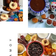 A collage with chamoy candy and sauce a fusion with umeboshi sour plum flavors