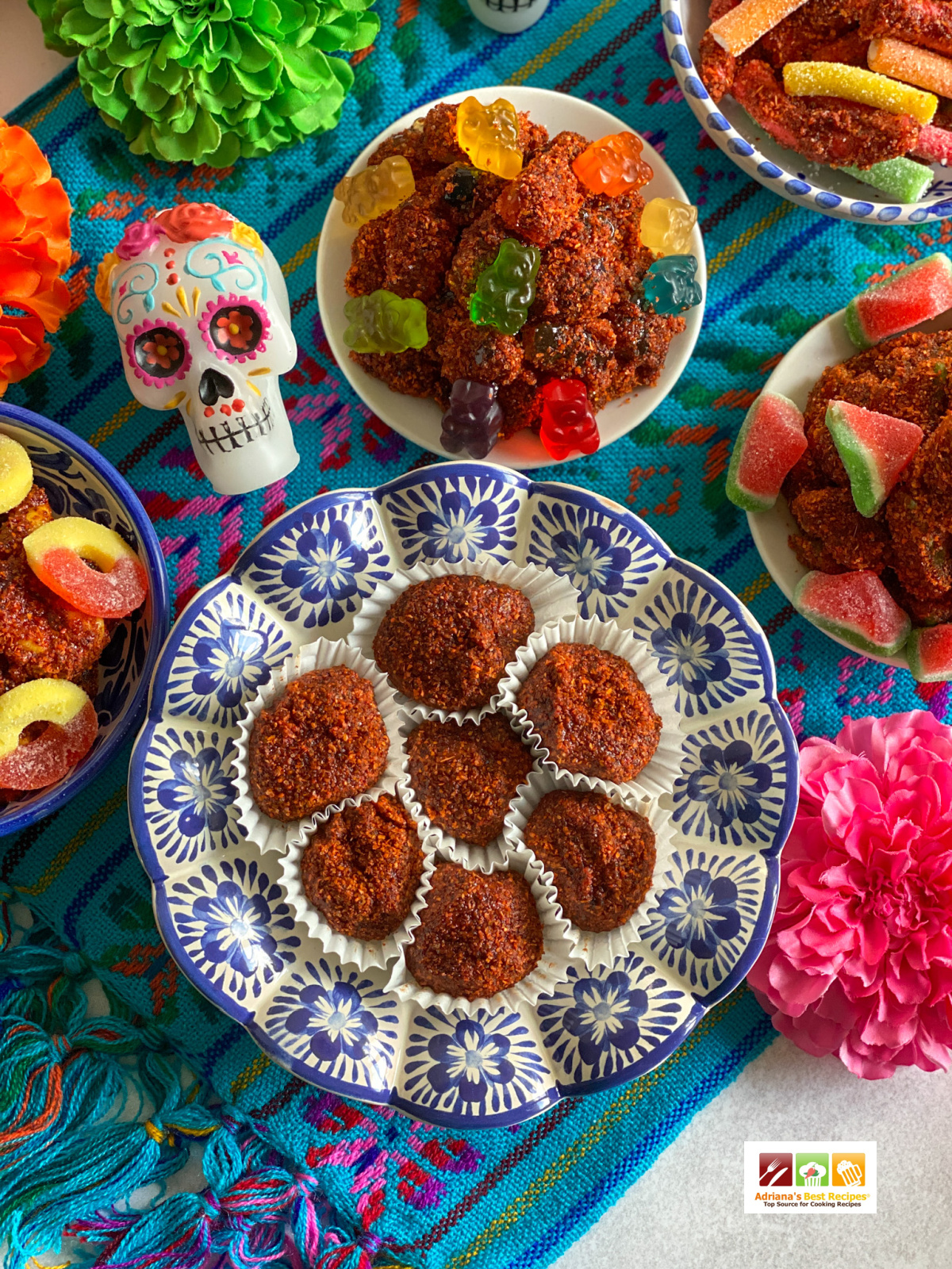 serving bowls with Mexican spicy candy