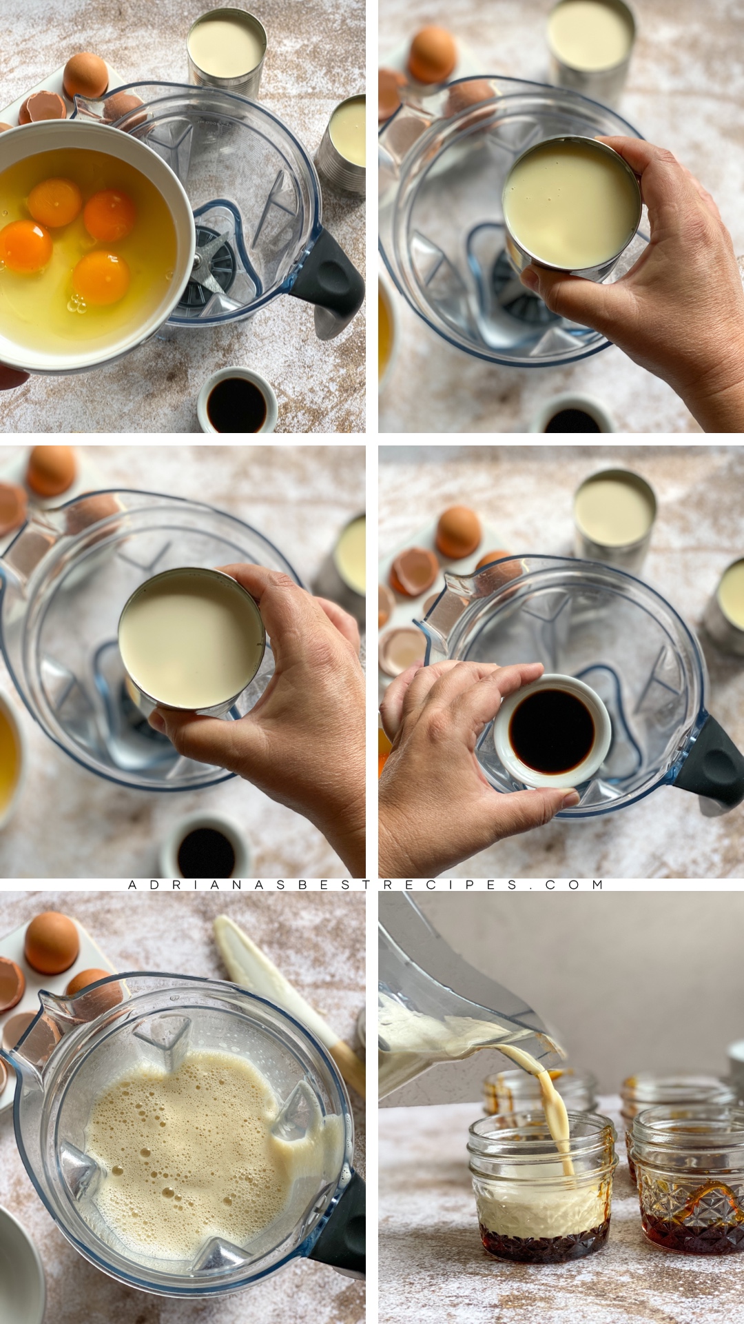 step by step process on how to make the Mexican flan