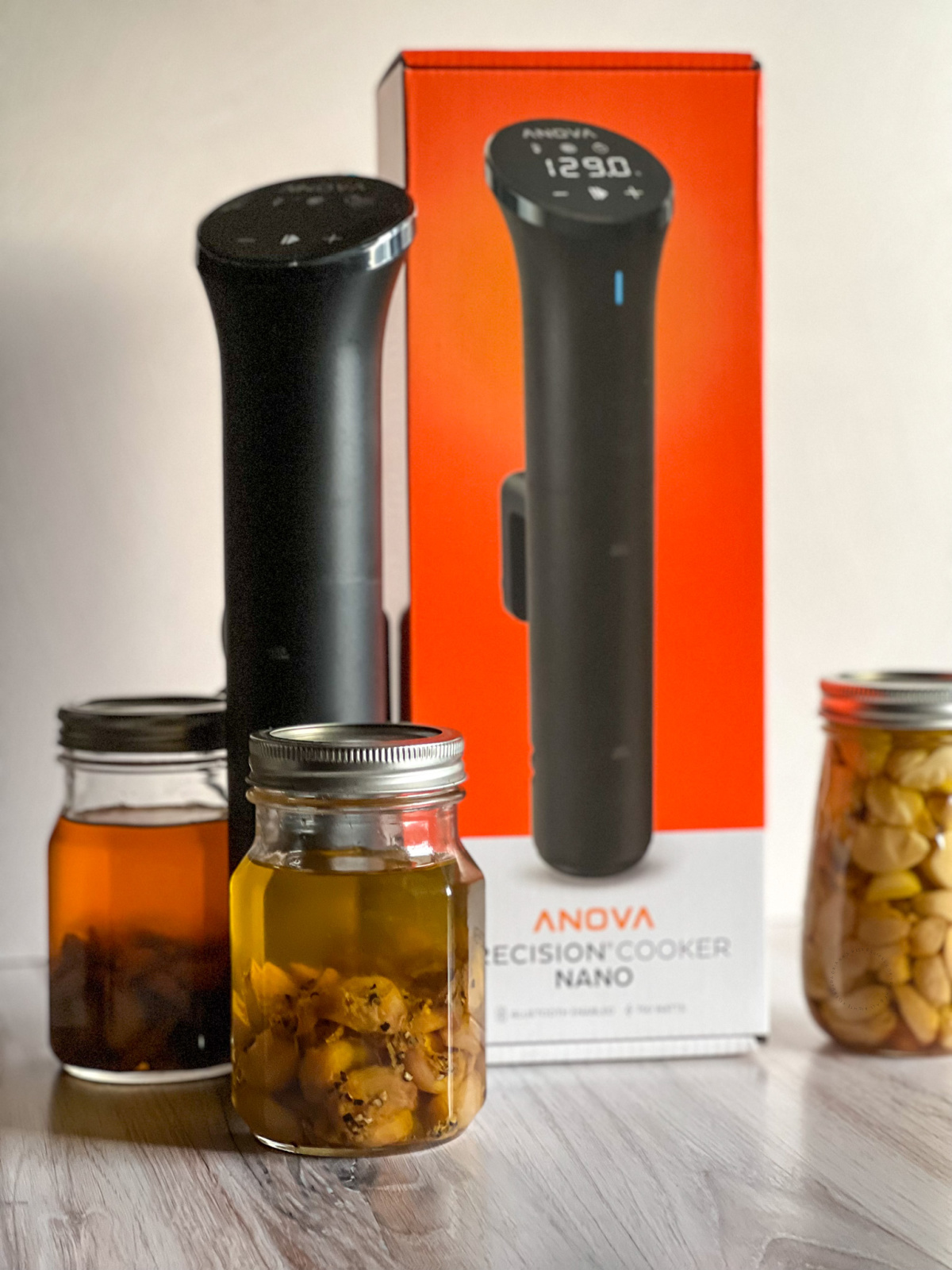 Garlic confit and infused olive oil made with the Anova Precision Cooker