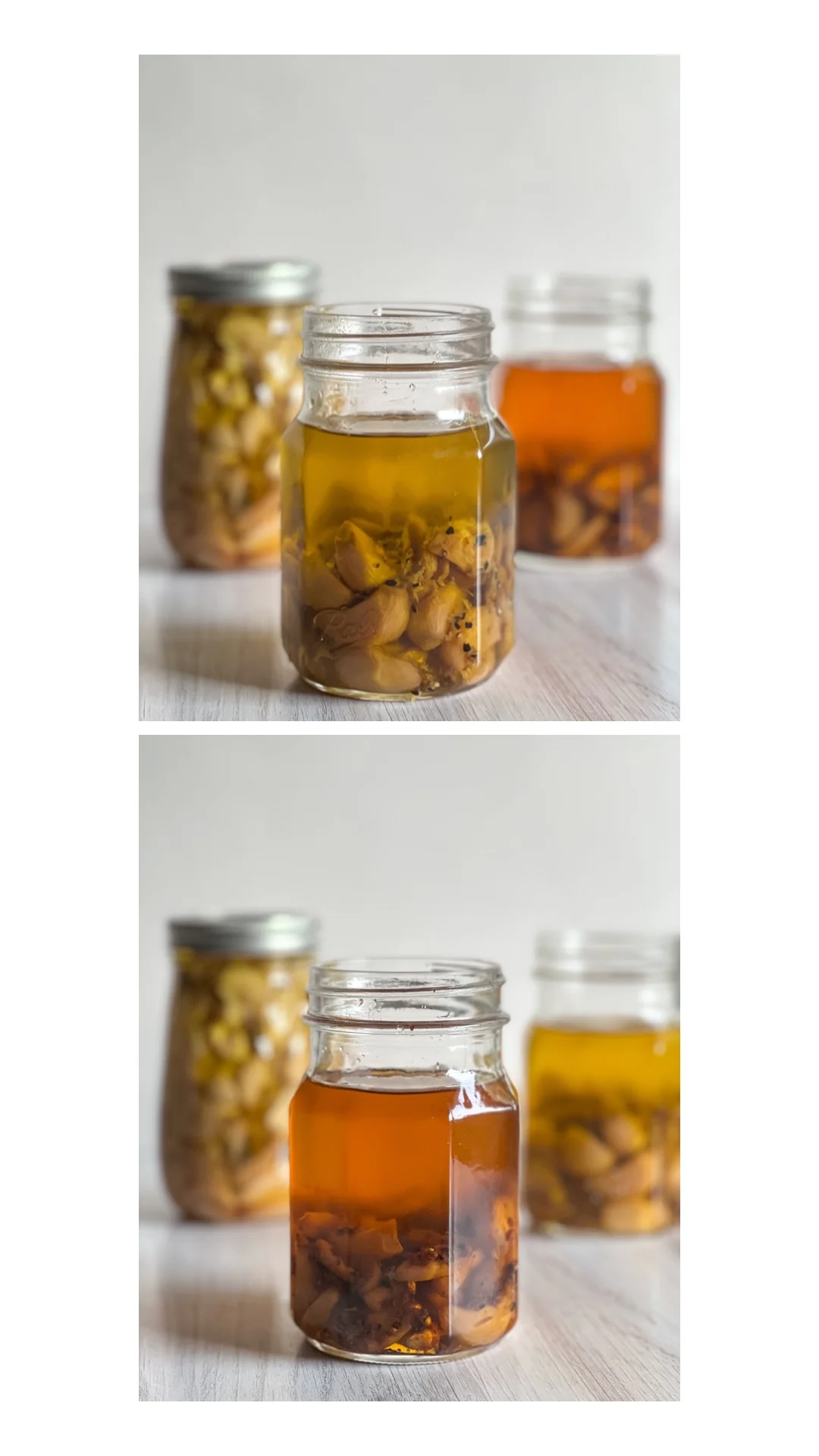 Infused olive oil with garlic and spices