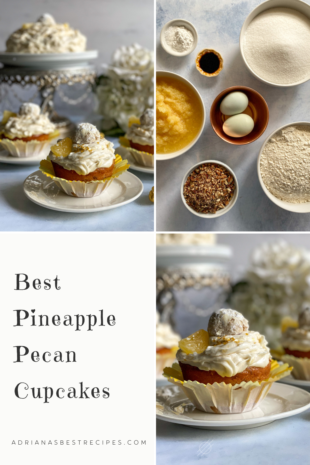 The best Mexican wedding cake cupcakes with crushed pineapple