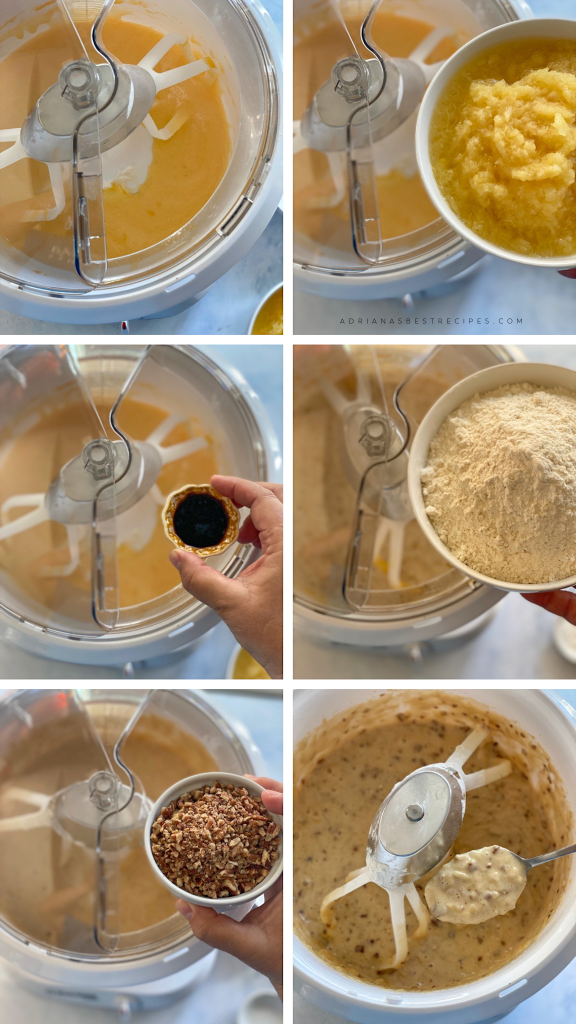 a collage showing the step by step process on how to make the cupcake batter
