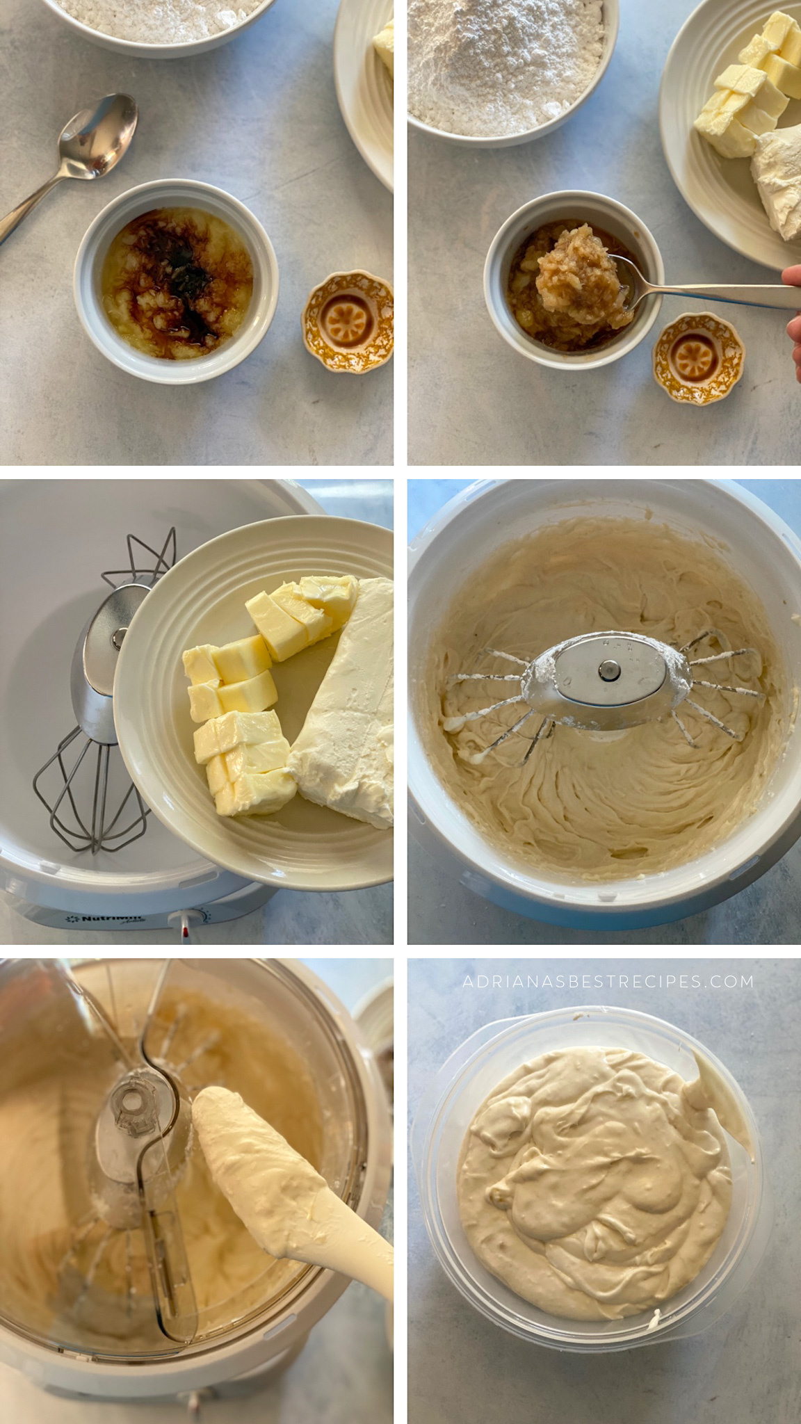 step by step on how to make the homemade cream cheese frosting