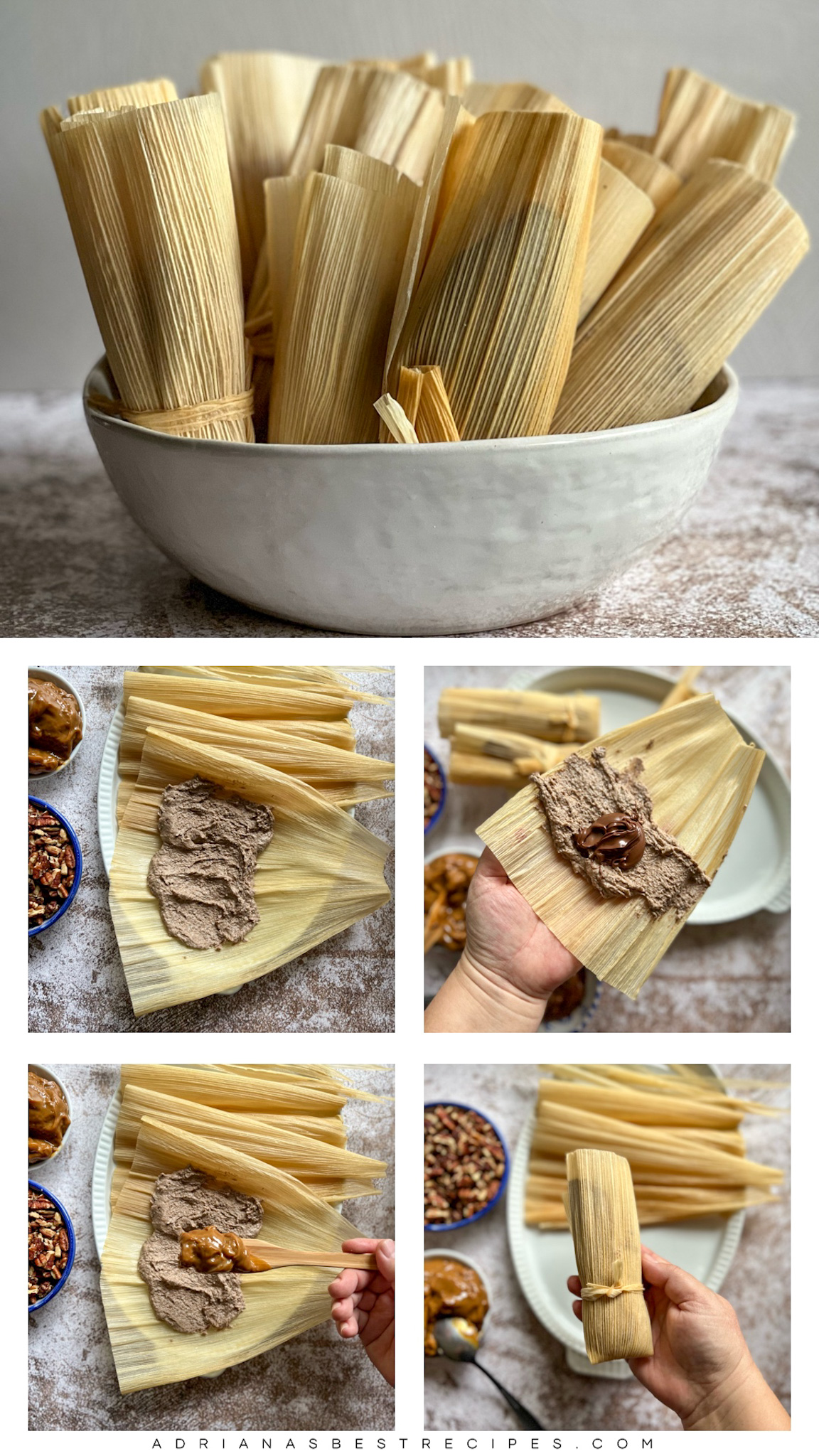 Step by step on how to fold tamales