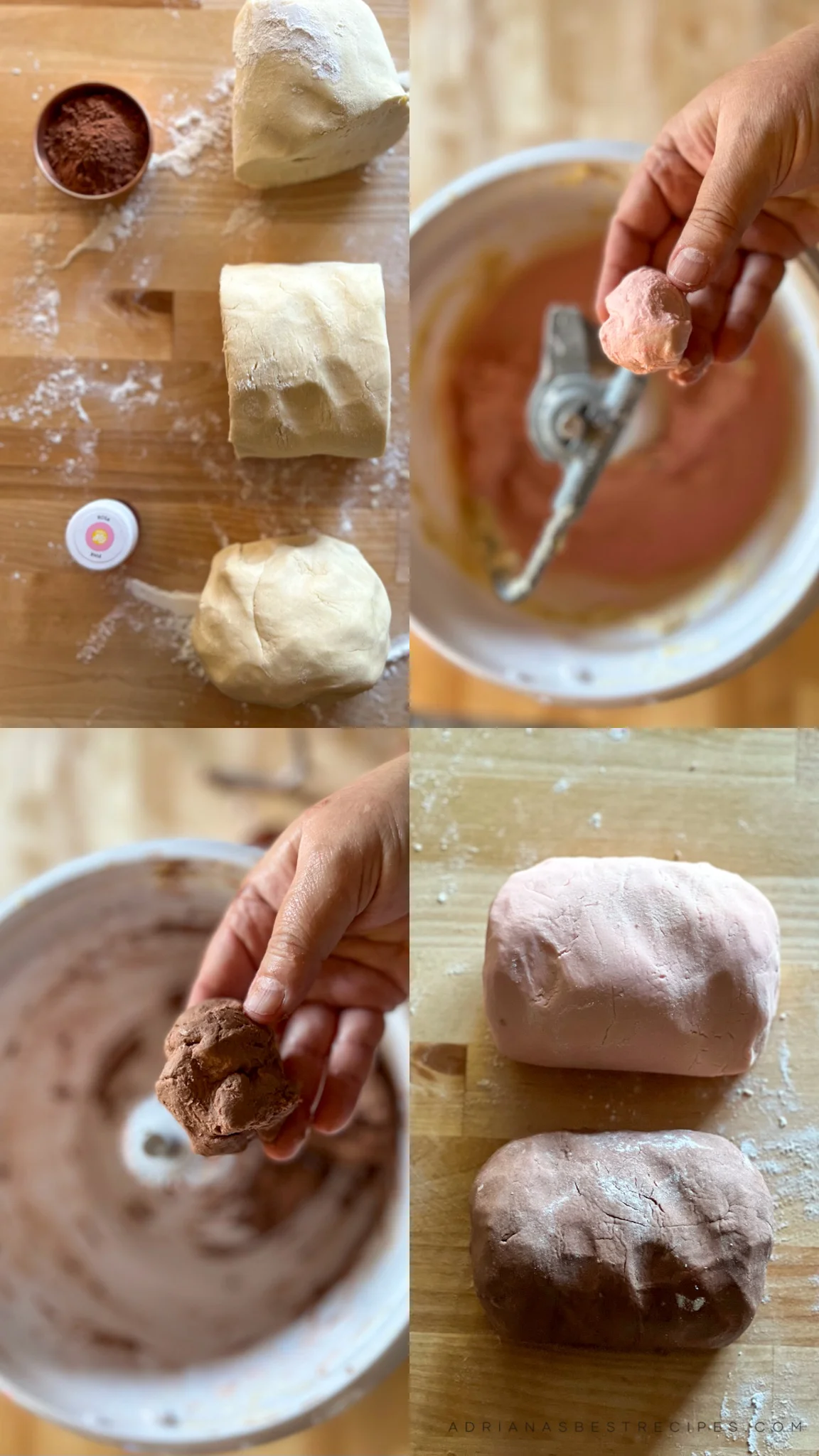 Step by step on the dough consistency
