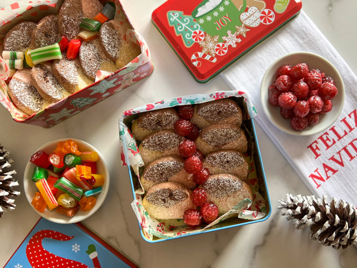 cookie tins with candy and cookies a homemade gift for the holidays