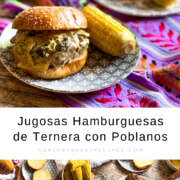 jugosa hamburguesa de ternera a la poblana