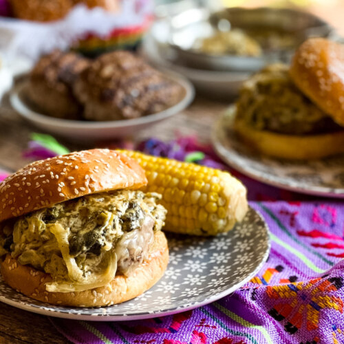 Juicy Veal Burgers and corn on the cob