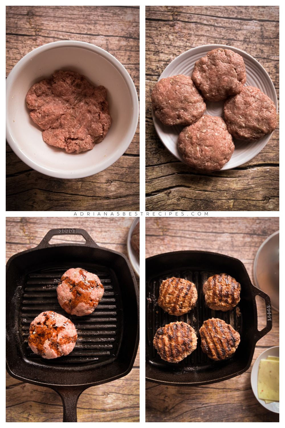 Step by step on grilling and making hamburgers