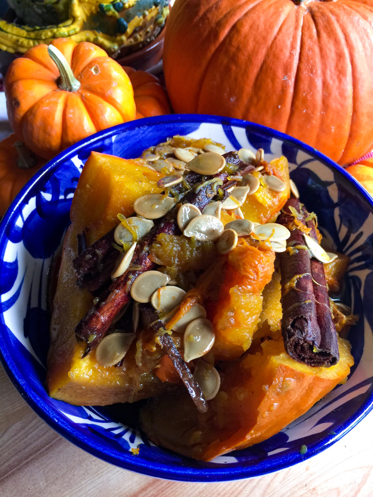 a bowl of candied pumpkin