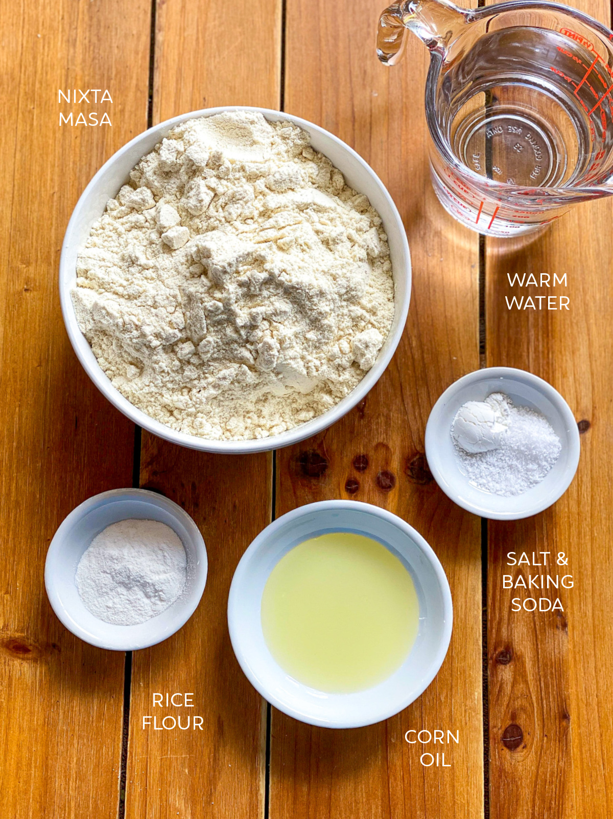 ingredients for making fresh masa