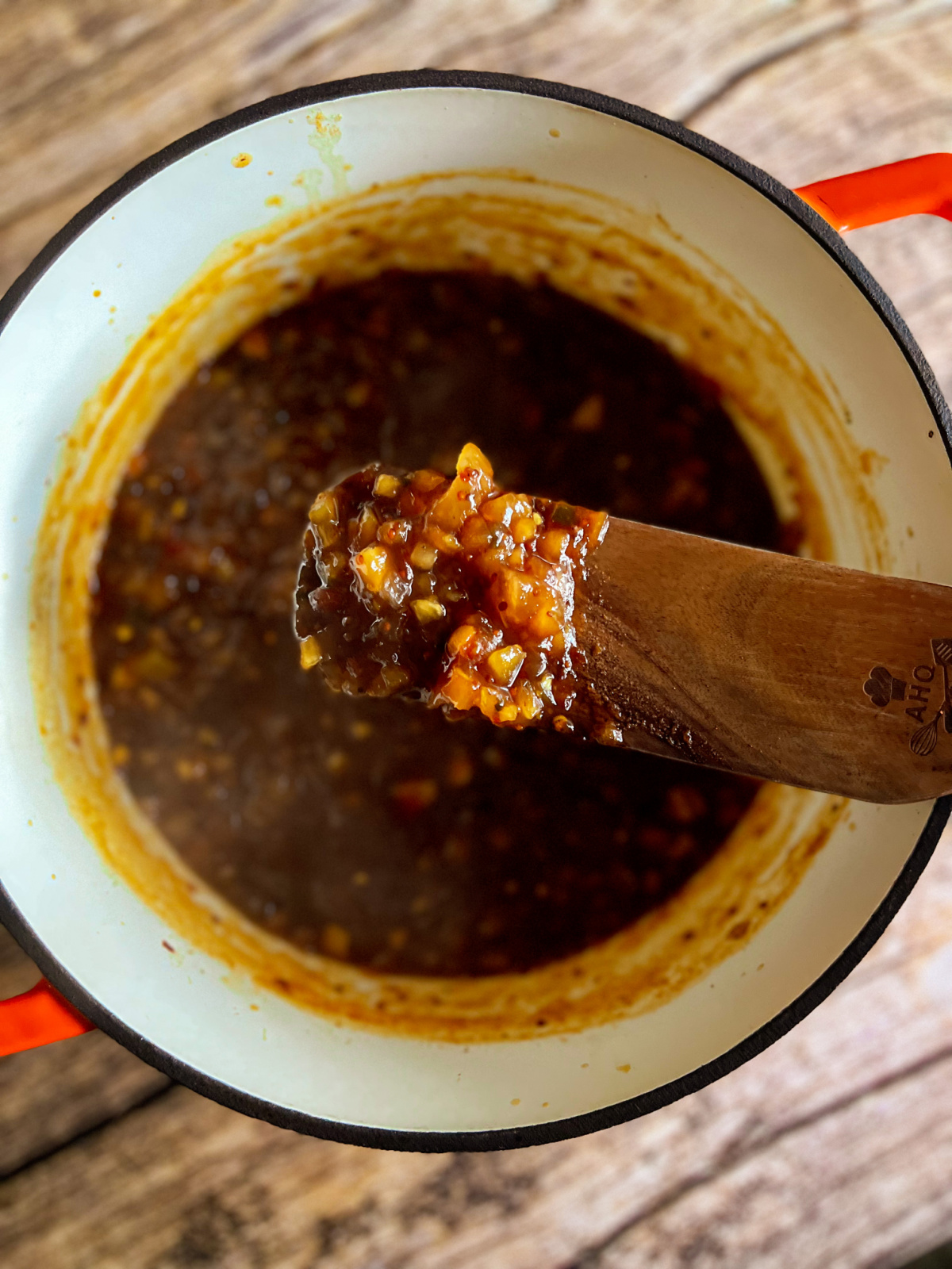 Homemade spicy mango pineapple chutney perfect addition to a butter board