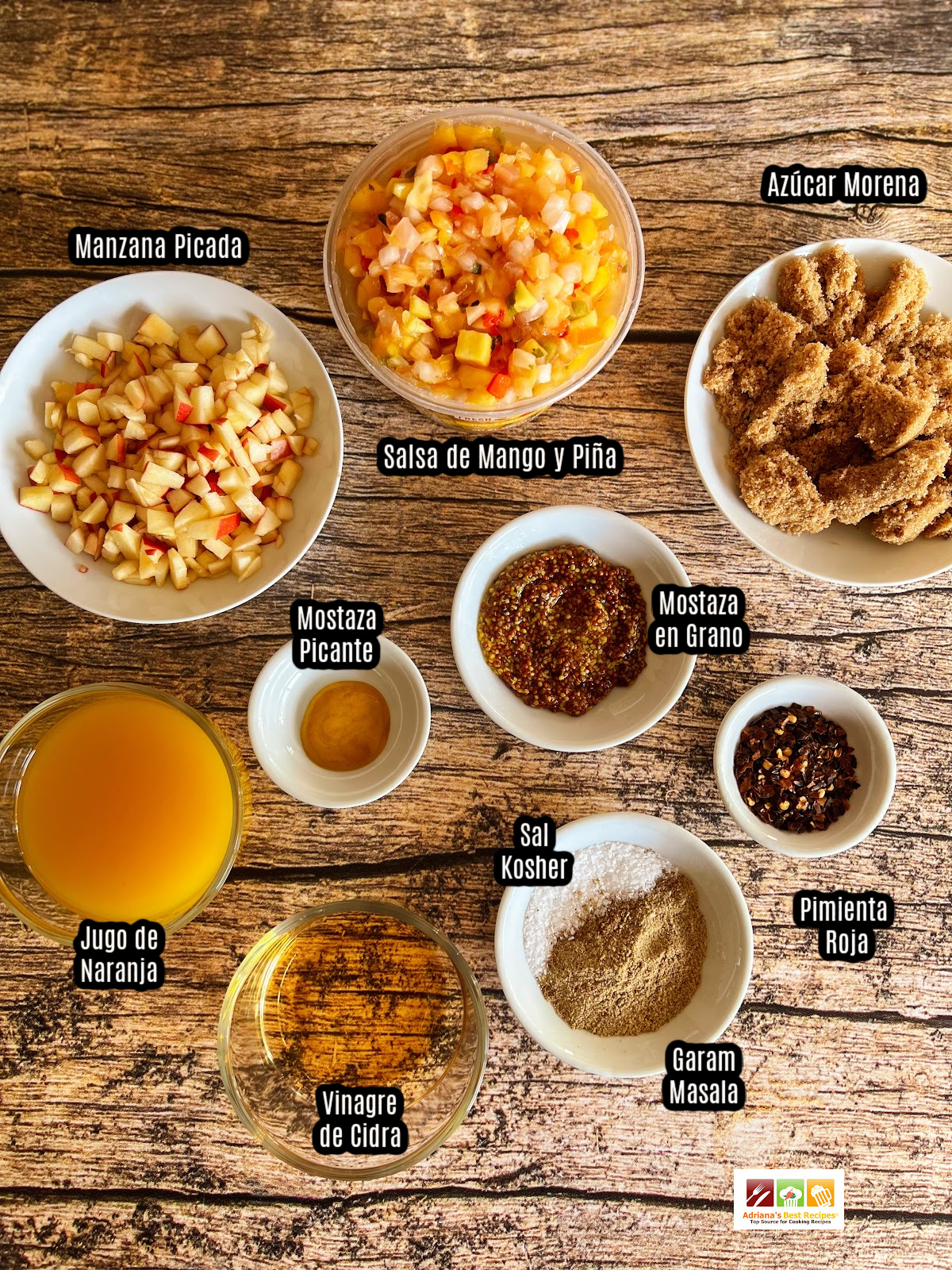 Ingredientes para hacer chutney