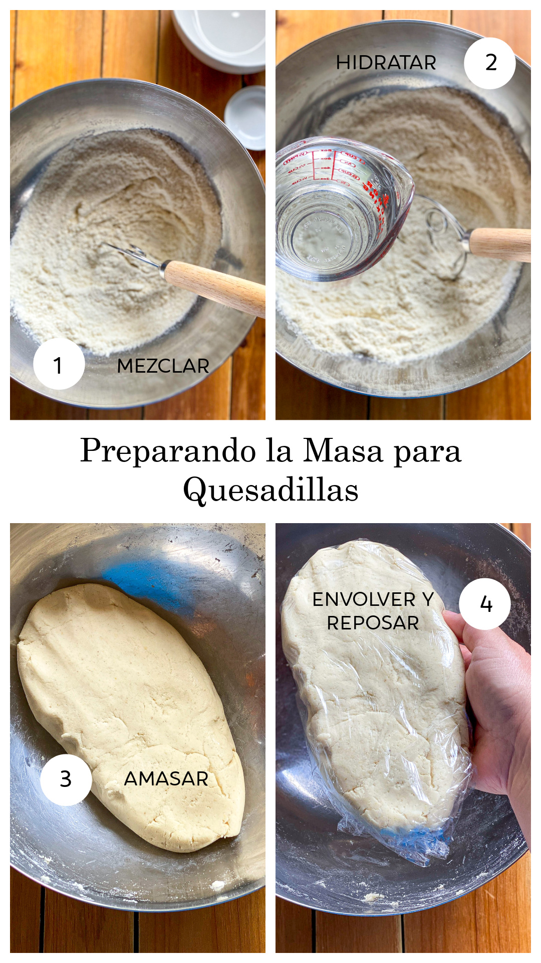 paso a paso de como preparar la masa para quesadillas